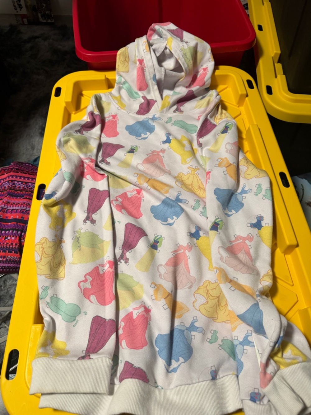 Disney women’s White Hoodie with Multicolor Princess Silhouettes